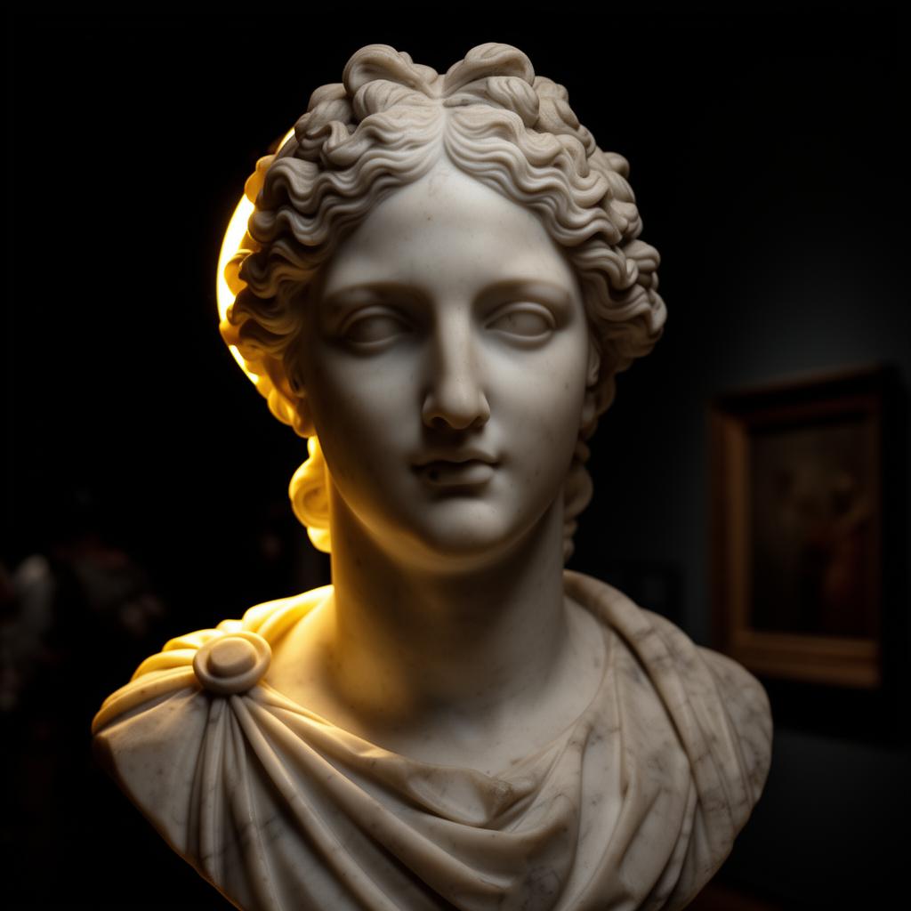 A sculptural object photographed against a dark background