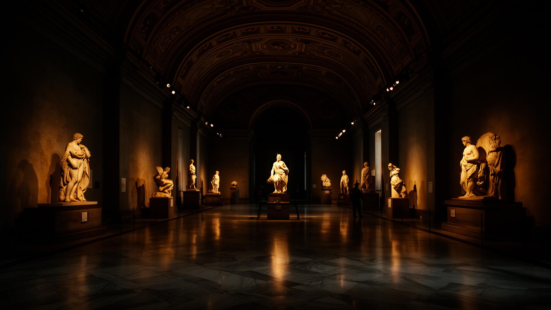 A quiet gallery interior with carefully arranged objects